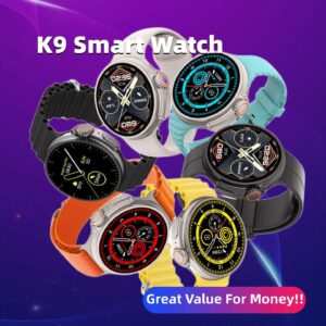 new-k9-smart-watch-1-39-round-screen-encoder-true-screw-clip-wireless-charging-nfc-offline-and-payment-function